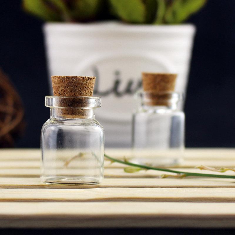 Furniture Decoration Subpackage Storage Flask Mini Small Capacity Transparent Glass Bottle Multi Purpose Cork Lid Glass Vial