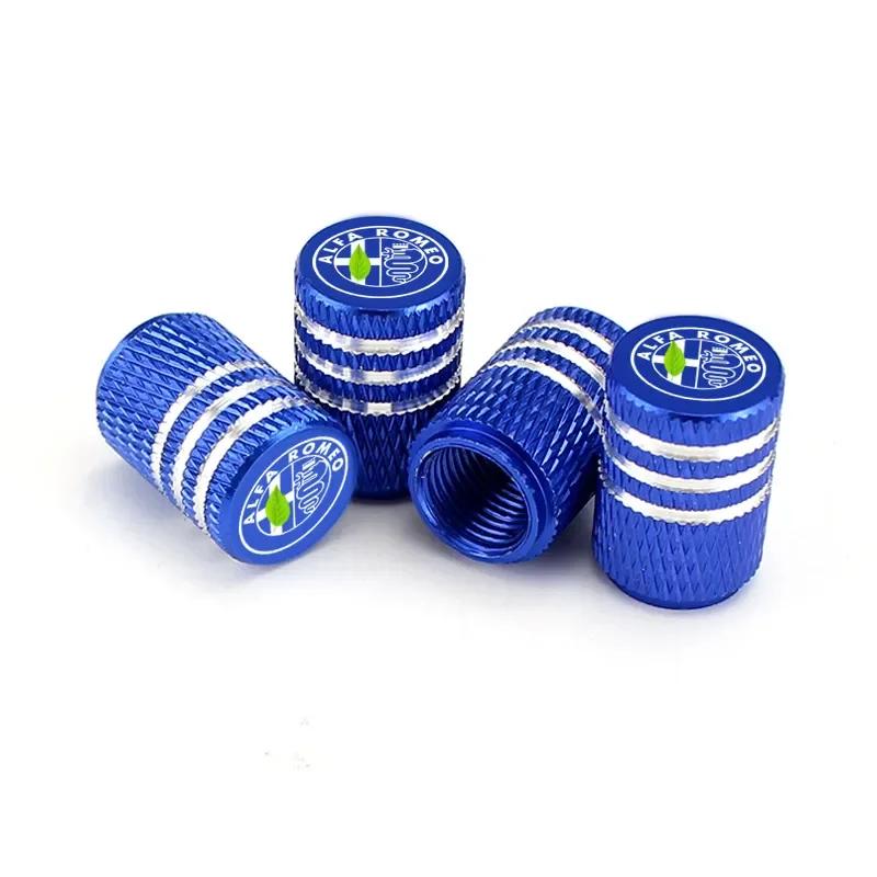 4PCS Metal Wheel Valve Stem Caps Tire Air Cover for Alfa Romeo Spider 147 155 156 159 Giulia Mito Stelvio 4C GT Car Accessories rvcr43