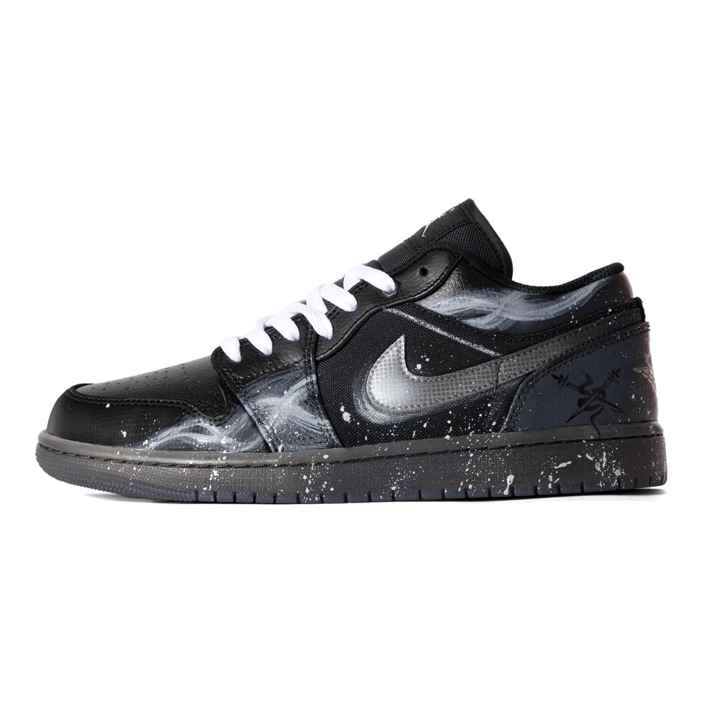 Jordan Air Jordan 1 Low Винтажные Баскетбольные Кроссовки Унисекс Черные HV5968-001(Команда186-)