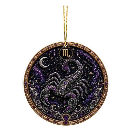 Декор со знаком зодиака, 2D плоская жемчужная живопись, ornament, двусторонний тематический подвесной драгоценный камень, домашний ornament, искусство, поделки, узор из страз и бусин, акрил