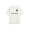 Badfive Letter Print Crew Neck Short Sleeve T-Shirt Unisex Tops Off-White AHST917-1