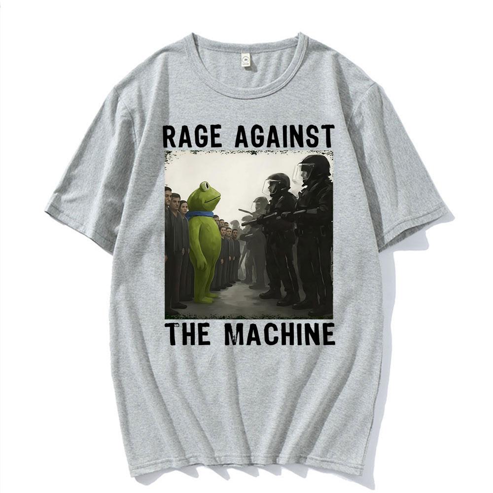 Rage Against The Machine Frog Protest Funny T Shirt Unisex Fashion Trend Oversized Summer Men High Quality 100 Cotton Tshirt