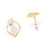 Золотые серьги-гвоздики Jyoth из латуни с американским бриллиантом 24 карата и позолотой и серебром для женщин и девочек