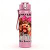 1PC Rodeo Cow Bull Western Cartoon Print 750ml Color Plastic Sports Water Bottle Leakproof Flip Straw Lid Suitable for Sports Office Home Use