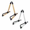 A-ITEM Folding Guitar Stand, Gold and Silver, Portable Aluminum Stand for Stringed Instruments, Easy To Carry, Ideal for Hobbies, Clubs, and Professio