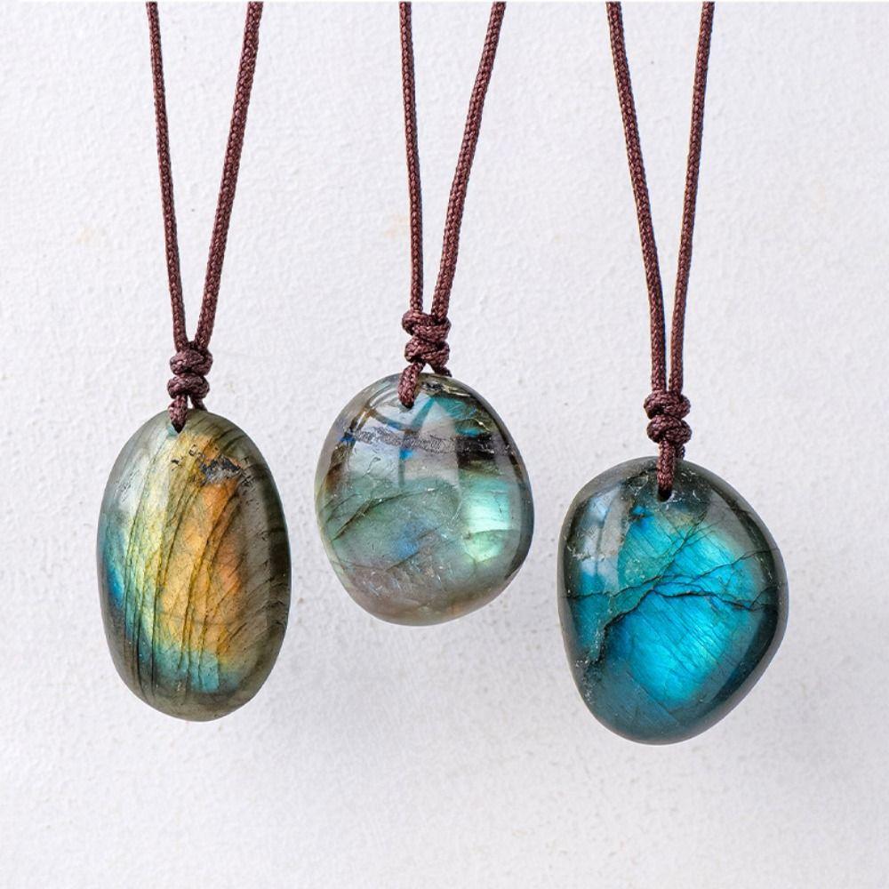 Необработанный камень полировка кристалл лабрадорит кулон изысканный натуральный тренировочный камень подарок на день рождения