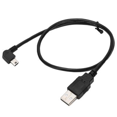 Кабель USBA - Mini USBB "папа-папа" с левосторонним угловым разъемом, шнур питания для зарядки ПК