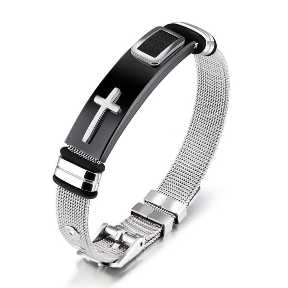 Stainless Steel Religious Bracelet Adjustable Fashion Bracelet Unique Men's Jewelry Friends