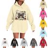 Women's Casual Fashion Comfortable Round Neck With Hood Long Sleeve Halloween Print Warm Sweatshirt