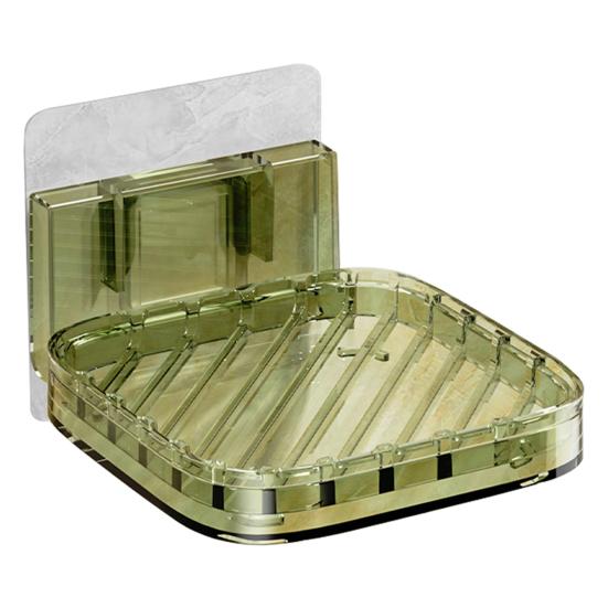 Wall-mounted Soap Box with Removable Drainage Tray Strong Load-bearing Self Adhesive Easy