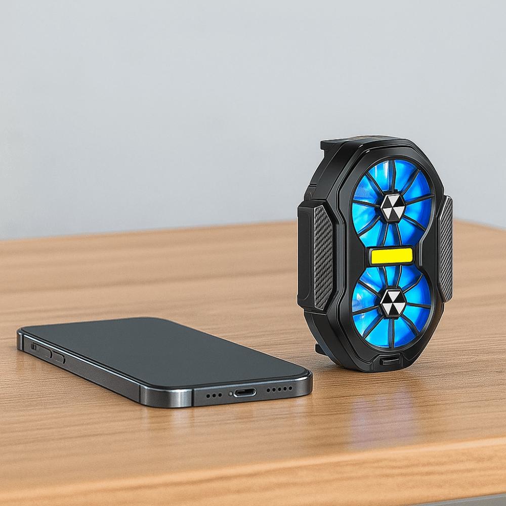 С охлаждением для мобильного телефона с синим светом, воздушным охлаждением, двойным вентилятором, радиатором для киберспорта, прямых трансляций