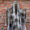 Halloween Ghost Door Curtain With Skull Decorations Light-Up Sound Effect Haunted House Party Decoration