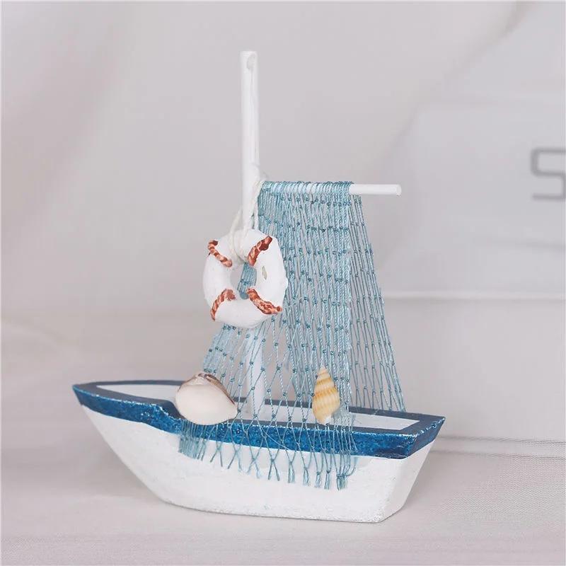 Mediterranean Beautiful Ornaments Creative Sailing Model Decoration Resin Craft Home Decoration