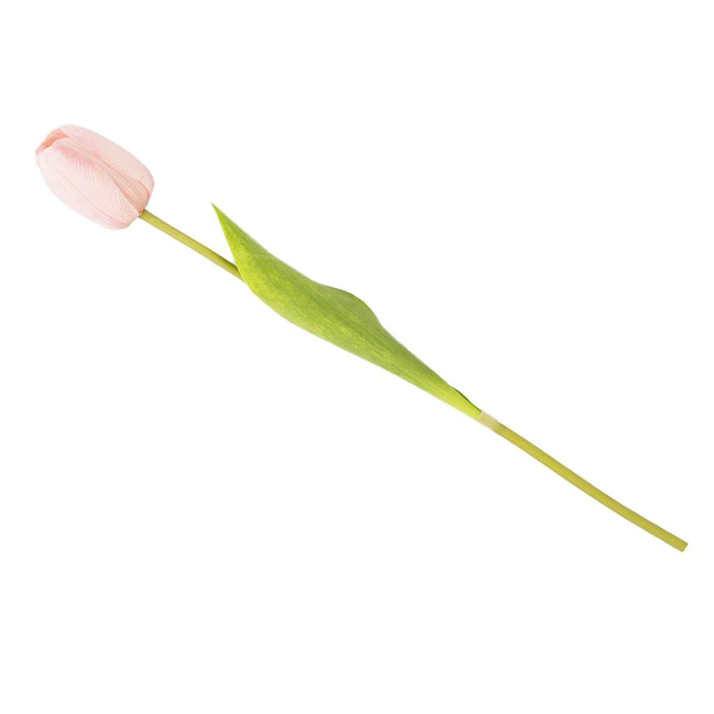 Artificial Tulip Flower Real Touch Fake Tulip for Home Kitchen Wedding Decoration Faux Floral Decor Light Pink