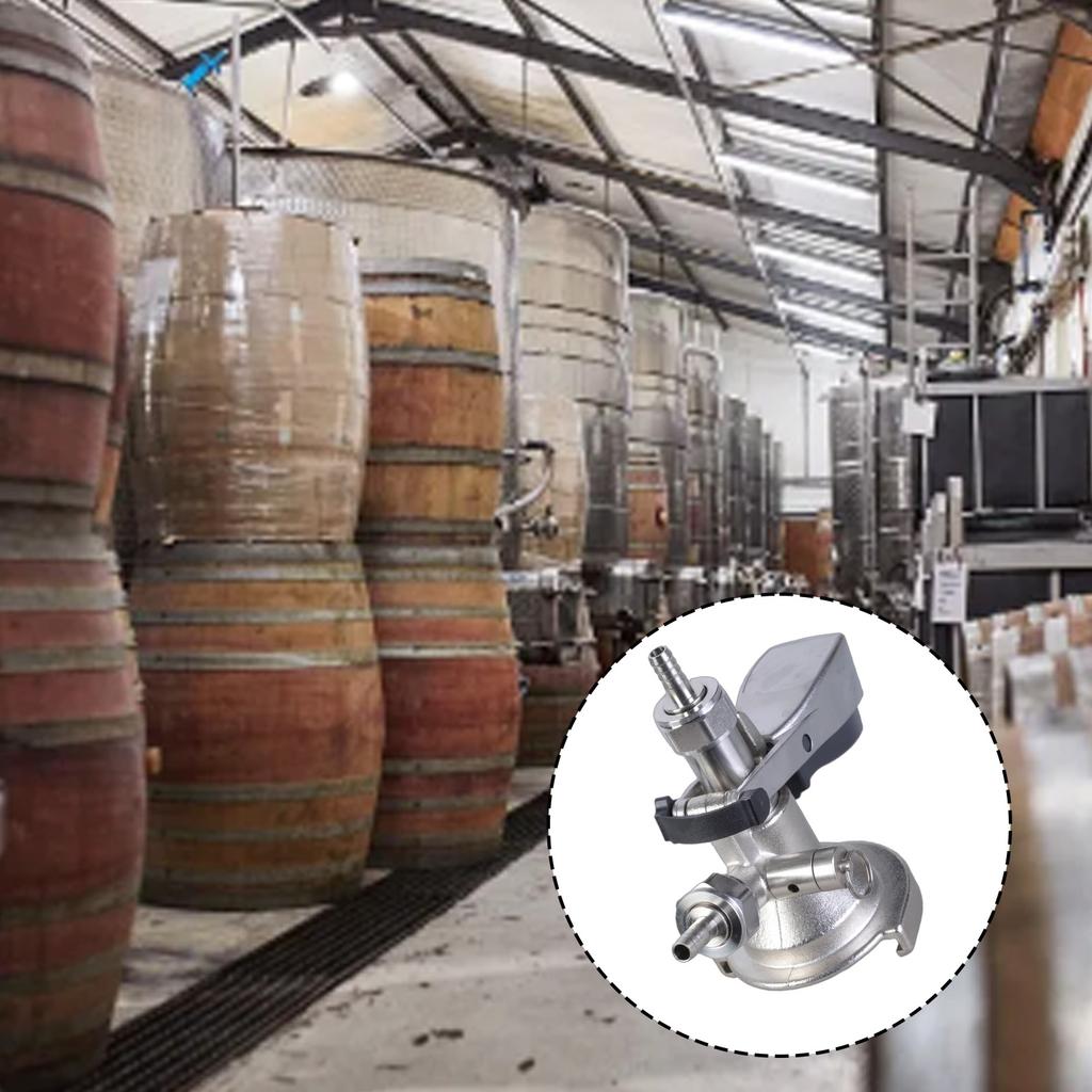Beer Keg Coupler Beverage Dispenser G5/8 Draft Beer Keg Coupler Dispenser with Pressure Relief Valve Brewing Accessory