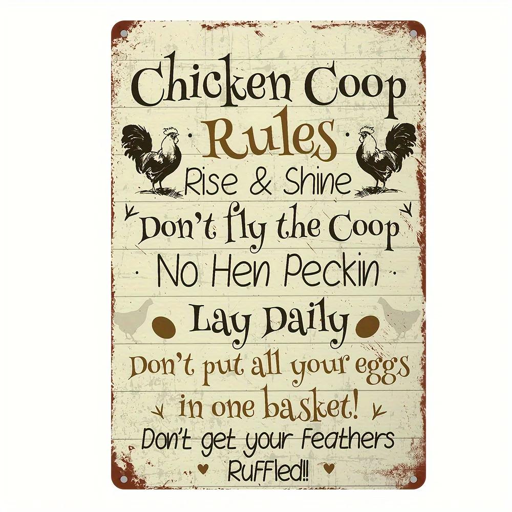 Crazy Chicken Coop Sign Retro Metal Welcome Plaque Funny Farmhouse Perfect For Henhouse Or Kitchen Ideal Farm Gift Wall Decor