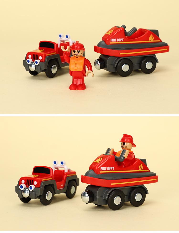 Магнитная многофункциональная машинка Томас: Машины скорой помощи и полиции, совместимые с деревянными рельсами