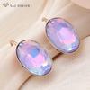 Fashion Rose Gold Color Egg Shape Crystal Drop Earrings For Women Wedding Elegant Jewelry Trendy Eardrop