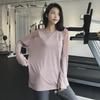 Celebrity Slim Breathable Yoga T-Shirt - Women's Quick-Dry Mesh Long Sleeve, Loose Fit for Spring & Autumn Workouts