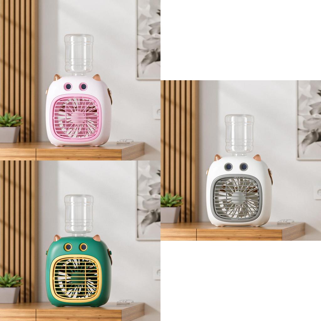 Портативный Мини-монстр Двойной распылитель Вентилятор Увлажнитель Тихий Перезаряжаемый Настольный вентилятор