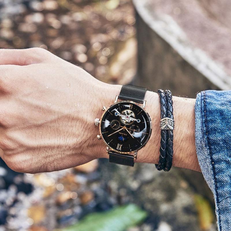 AILANG Watch Fashion Fully Automatic Mechanical Watch Male Watch Hollow Men's Watch Source