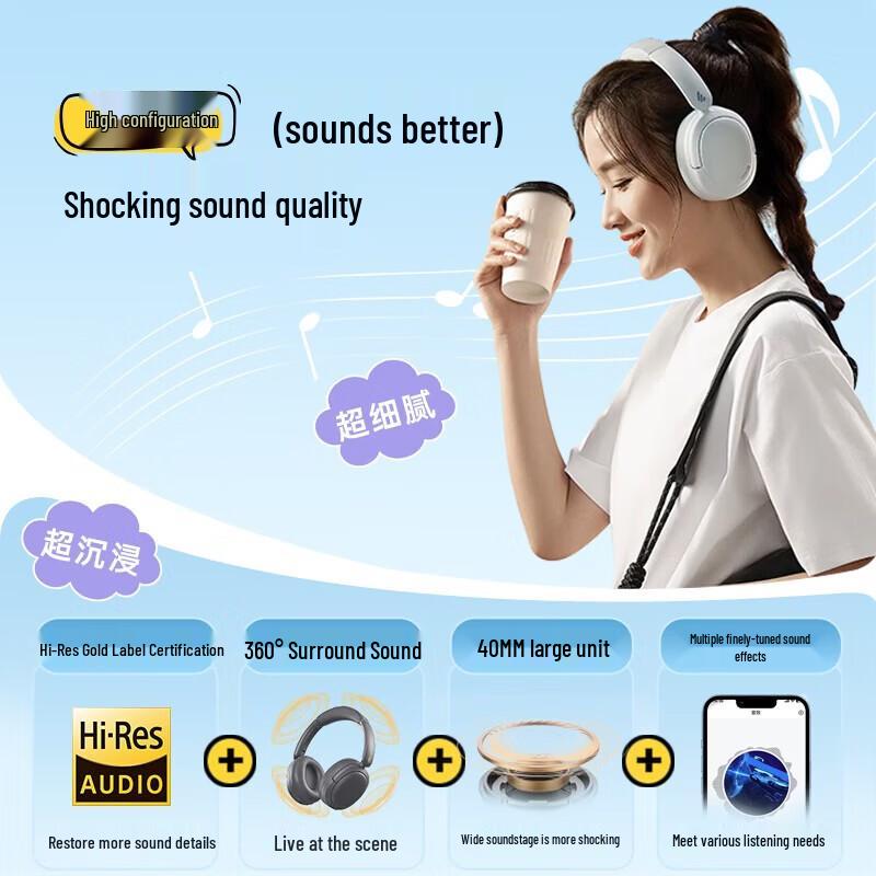 Edifier W800BT Free Noise-Cancelling Wireless Over-Ear Headphones