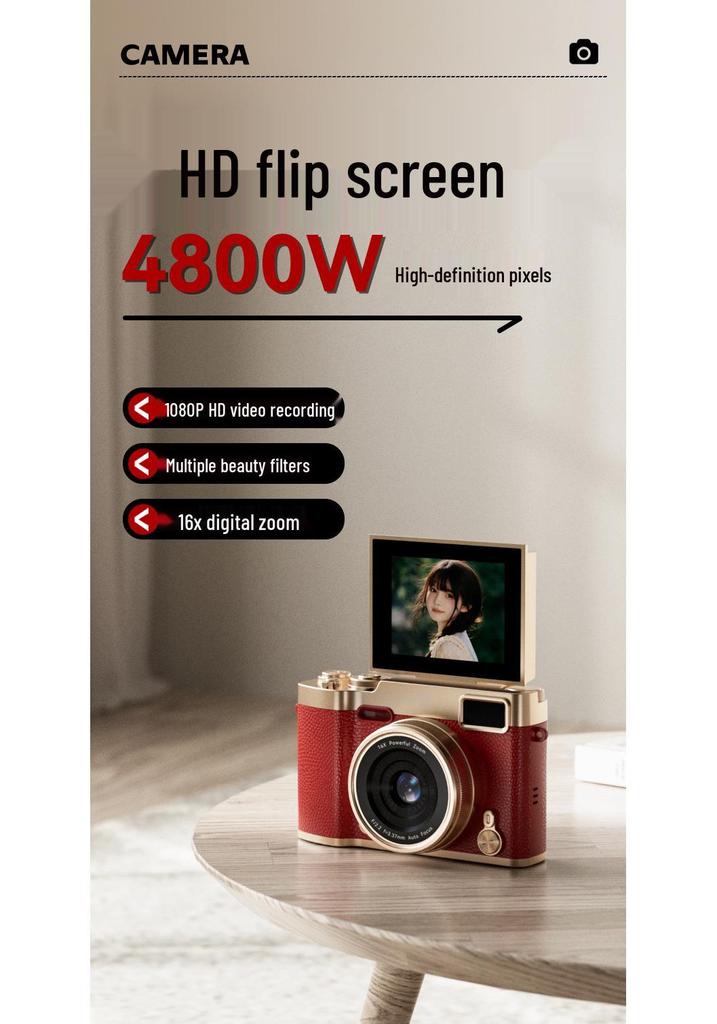 48MP HD Flip Screen Camera - Popular Model for Students, Ideal for Campus Photography & Videos