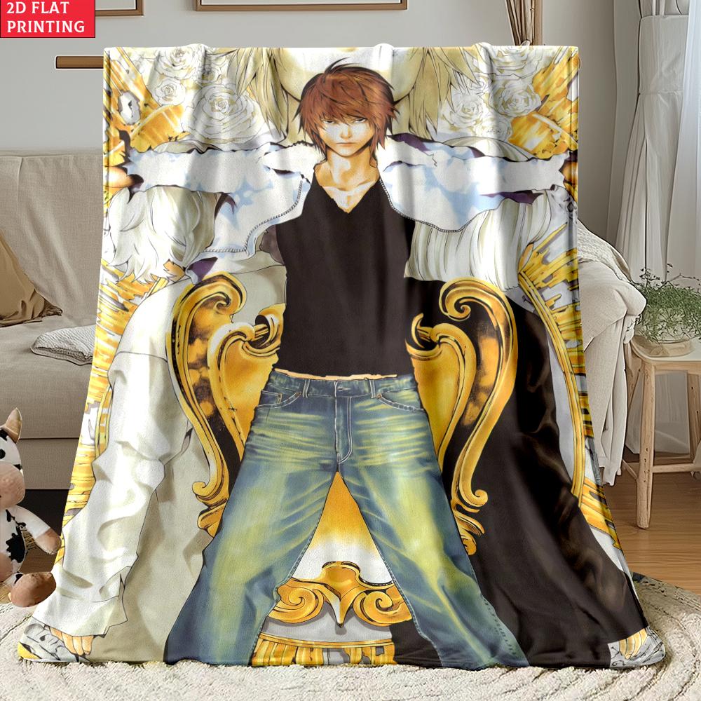 Anime Yagami with Chains Print thin Flannel Blanket for Living Room,Sofas Blankets,Lunch Break,blankets fluffy blanket