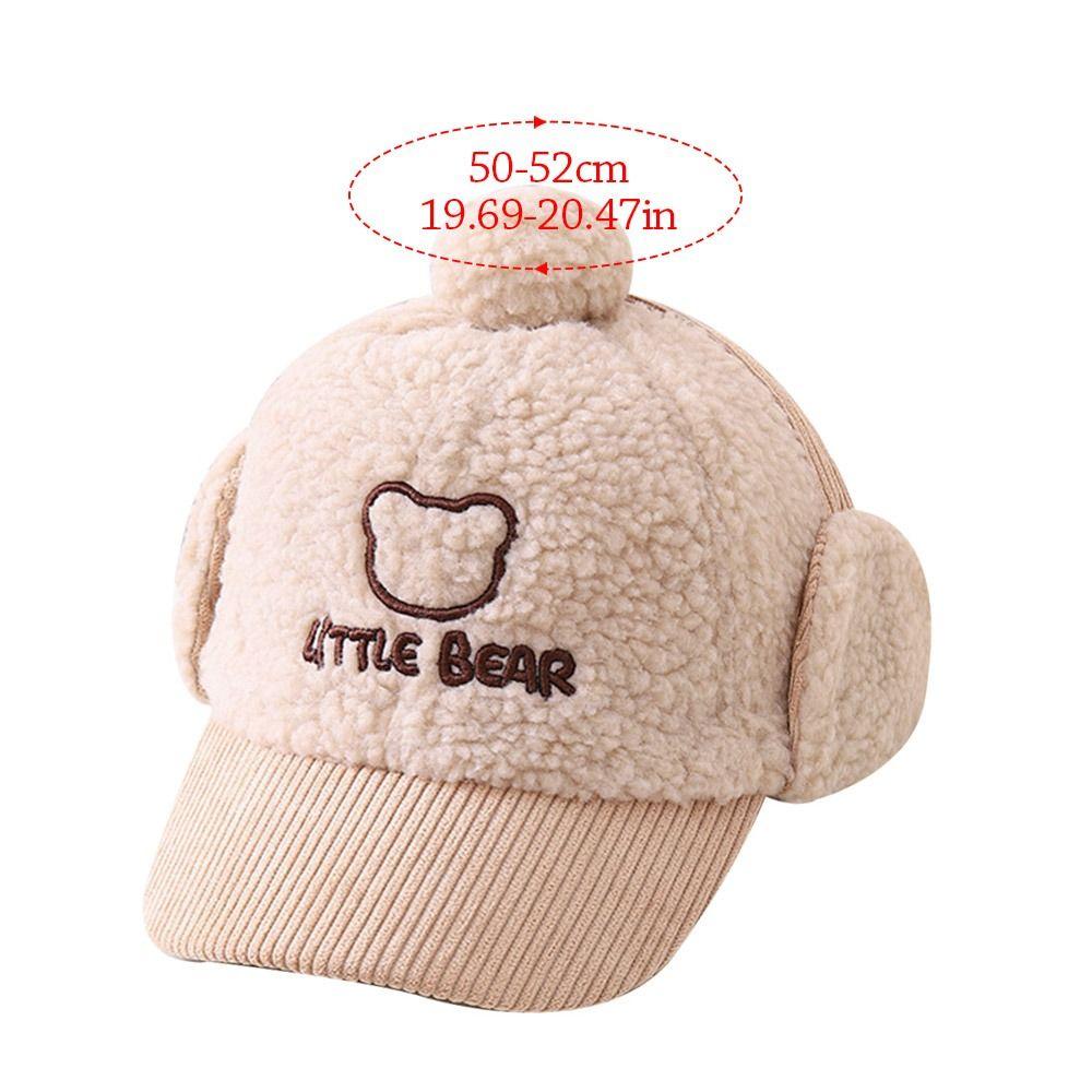 Earmuff Baby Baseball Cap Cute Bear Lei Feng Hat Winter Kids Peaked Caps  Toddler