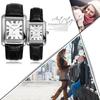 Women's Square Couple's Watch: Roman Numerals, Analog Display, Leather Strap, Waterproof Quartz Movement, Black - Perfect Gift for Him, Her,