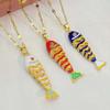Jewelry Accessories Brass Colorful Small Koi 3D Movable Mini Metal Fish  Earrings