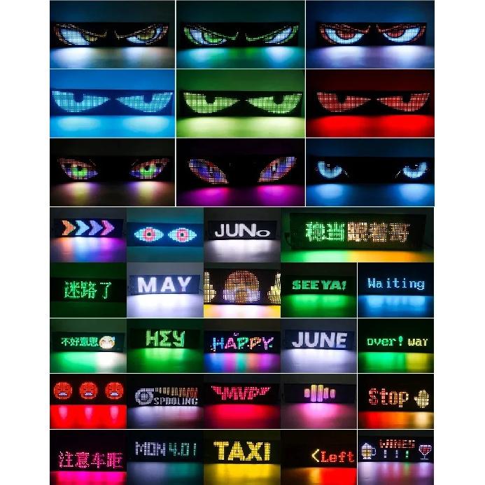 Multifunctional Bright Devil Eyes LED Light for Car Windshield Flexible Programmable Scrolling LED Display Bluetooth APP Control