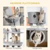 Cat scratching post 240-260 cm ceiling height, large cat tree, climbing tree for large cats with sisal rope, light grey