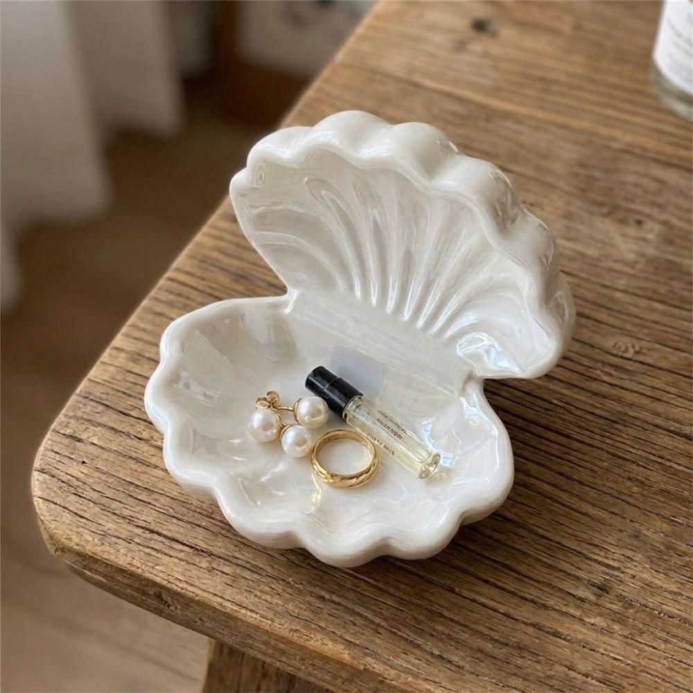 Decorative Jewelry Storage Tray Multi-function Jewelry Organizer Shell Trinket Box Office