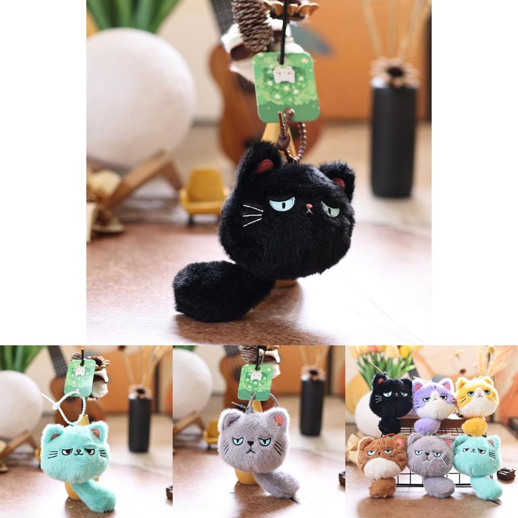 Animal Plush Cat Doll With Pp Cotton Filling For Bag Decoration And Gift