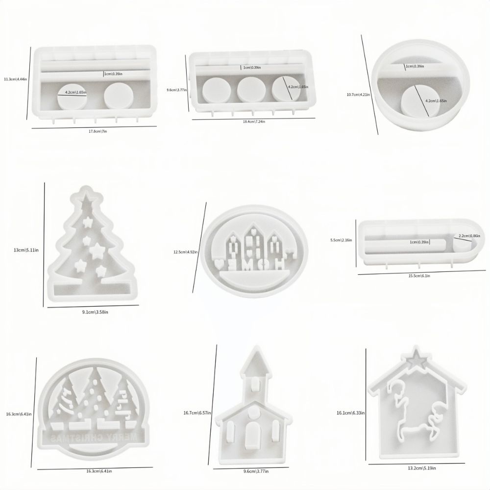Handmade Jewelry Stand Casting Molds Christmas DIY Candle Holders Portable Ornaments Molds
