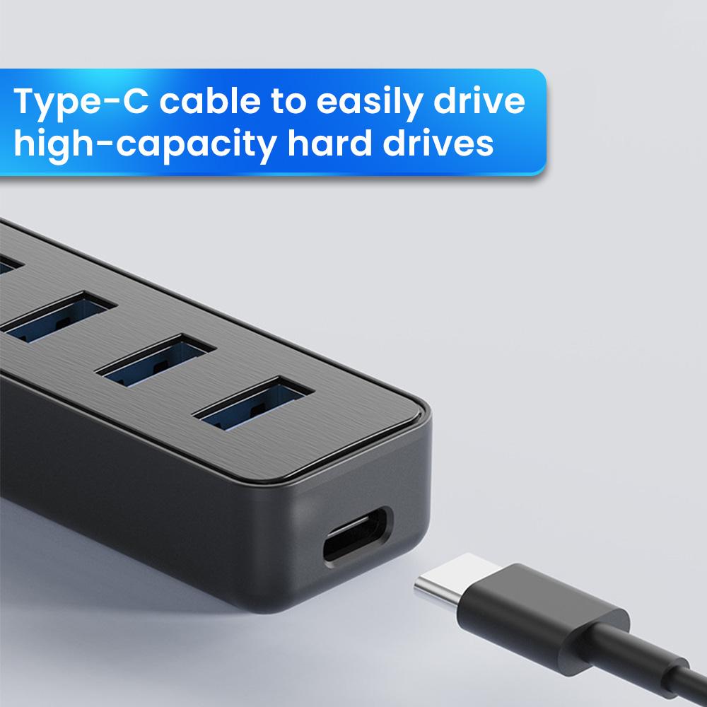 Расширитель USB на 4 порта Многопортовый USB 3.0 HUB Порт питания Type-C Высокоскоростной HUB 5 Гбит/с Док-станция для Macbook Аксессуары для ноутбука