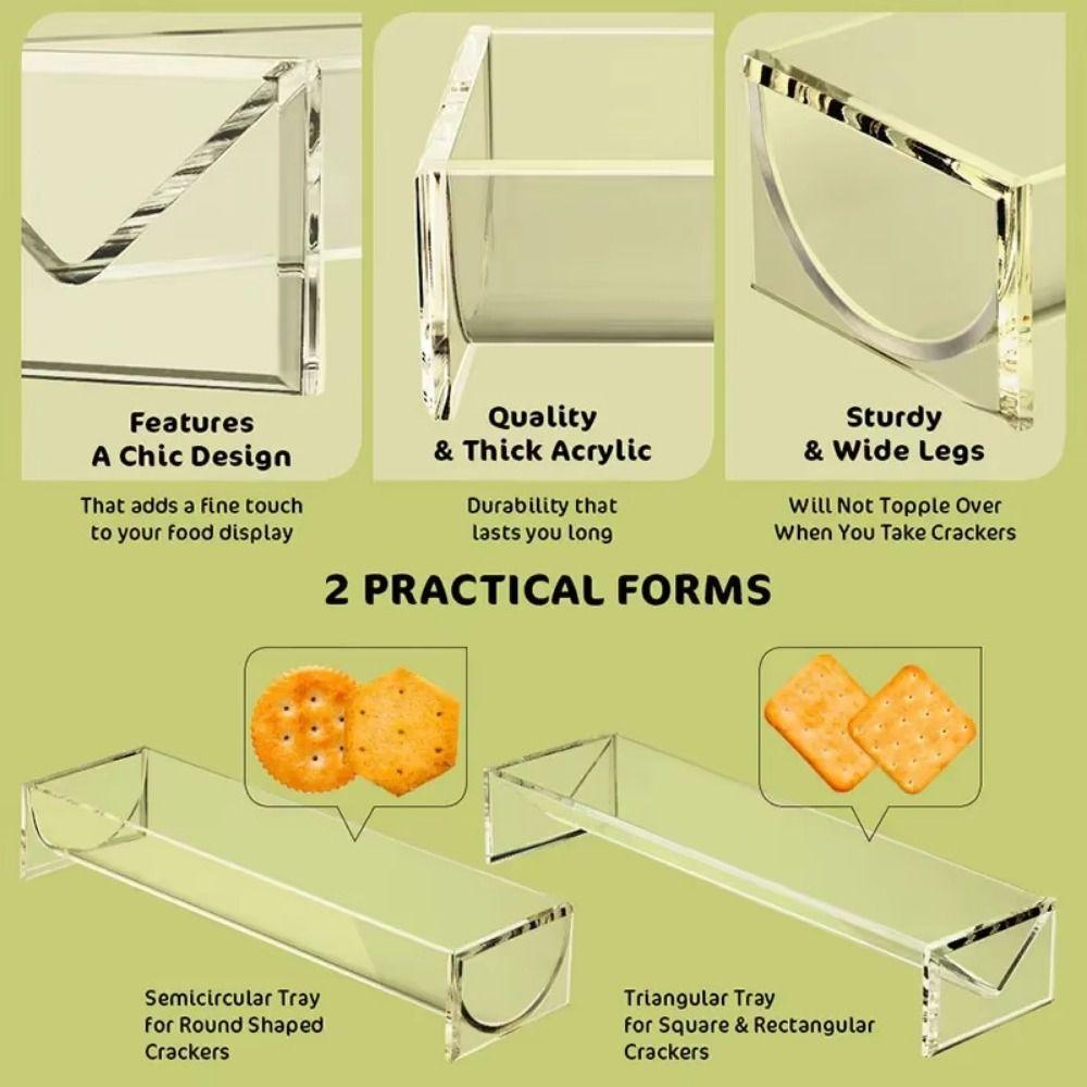 1/2Pcs Durable Cracker Serving Tray Clear Cookie Display Stand Dessert Serving Tray Picnic