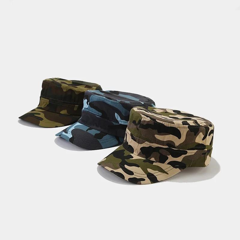 Sun Protection Military Drill Hat - Camouflage Flat Top Cap For Outdoor Activities, Summer Spring Fishing Hiking Unisex Sun Hat