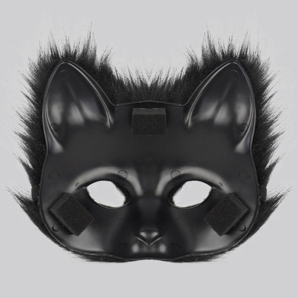 Высококачественная маска из искусственного меха лисы на половину лица, пушистая маска кошки, реалистичный легкий костюм для косплея на Хэллоуин
