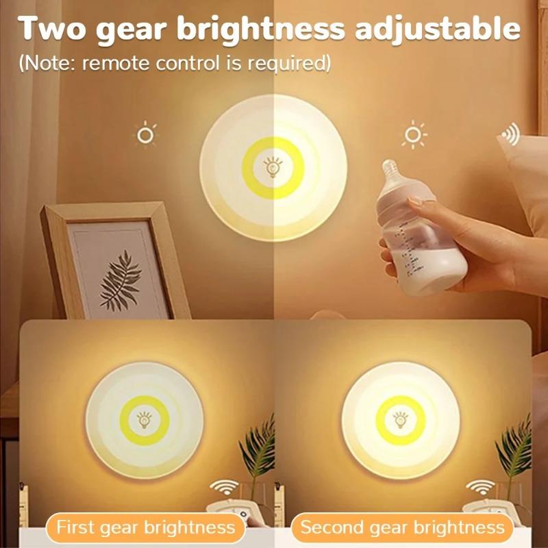 3W Super Bright Cob Under Cabinet Light LED Wireless Remote Control Dimmable Wardrobe Night Lamp Home Bedroom Closet Kitchen