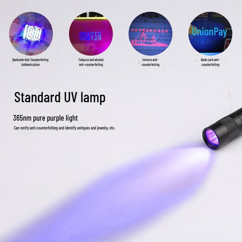 Многофункциональный светодиодный фонарик-ручка из алюминиевого сплава с УФ-детектором банкнот
