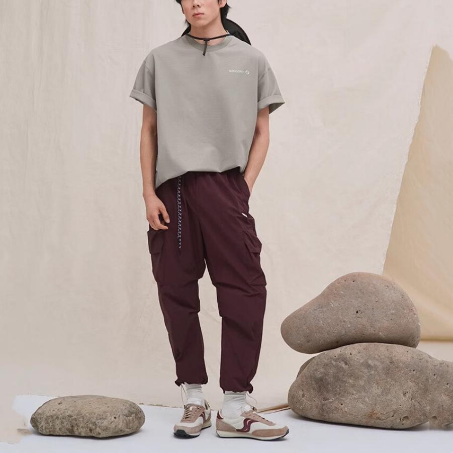 SAUCONY Natural Echo Модная футболка с круглым вырезом, мягкая, универсальная, с коротким рукавом, унисекс, топы, серый SA3259ST43O-GE243