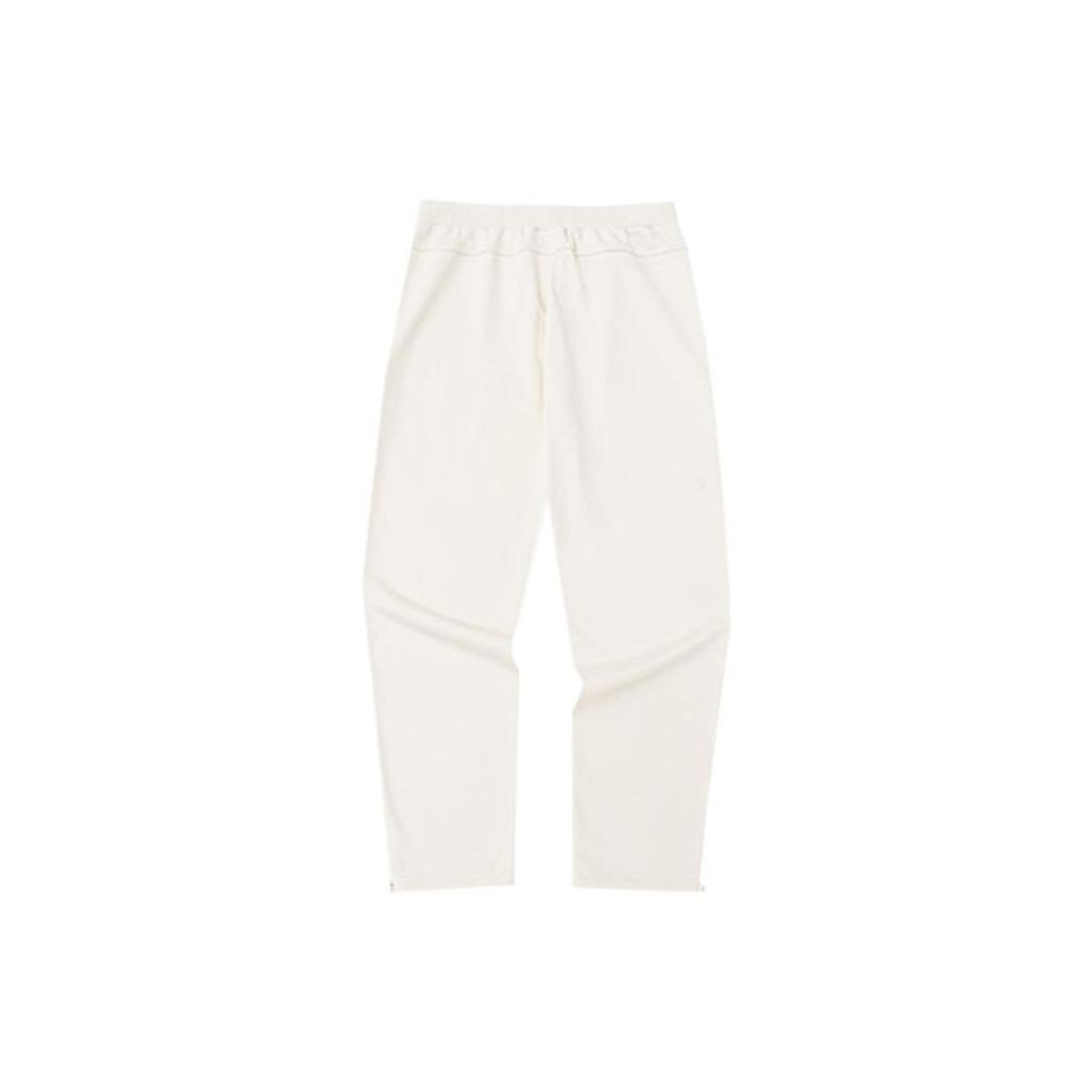 Anta Solid Color Logo Label Drawstring Design Loose Cuff Pants Women Pants Off-White 962238742-6
