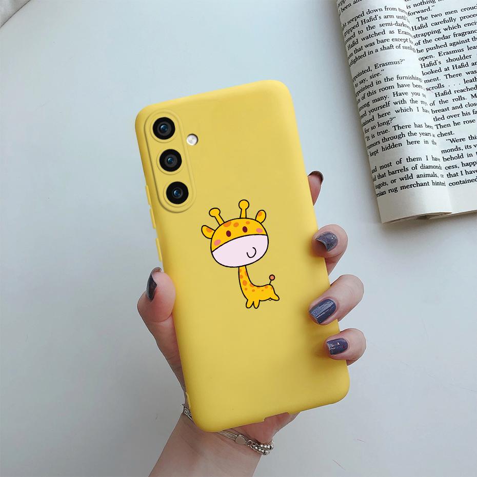 Для Samsung Galaxy S23 FE 5G Матовый чехол для телефона Милый мультяшный кот Мягкая силиконовая задняя крышка Для Samsung S23 FE S23FE S 23 FE 5G Чехол