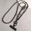 Rhombus colorful bead mobile phone chain women's ins travel handmade beaded lanyard back chain mobile phone case lanyard long