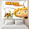 Maya the Bee Print Tapestry, Backdrop, Easy Setup, Ideal for Bedroom, Office & Living Room, with Aesthetic Wall Hanging Decor.