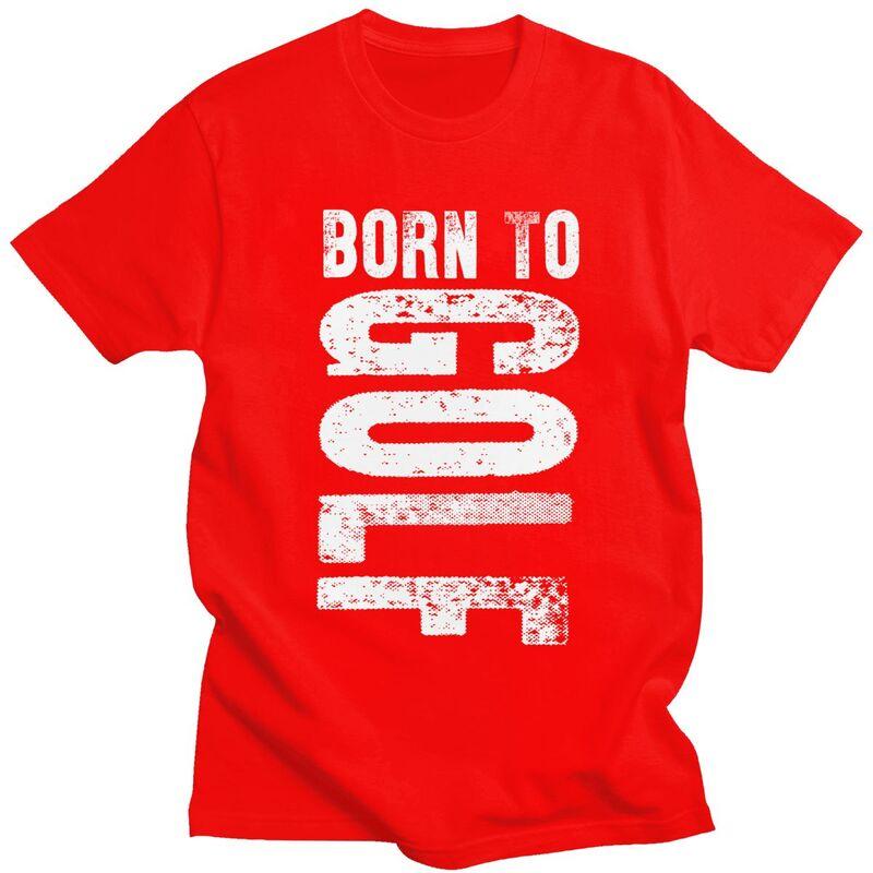 Мужская футболка Custom Classic Born To Golf, спортивная, с коротким рукавом, уличный стиль, топ, 100% хлопок, приталенная футболка