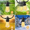 Benature Outdoor String 24m Extension Cord with 27 LED Warm PC E12 Indoor Party Garden Shopping Malls Lights, Waterproof, Switch, Bulbs, White,