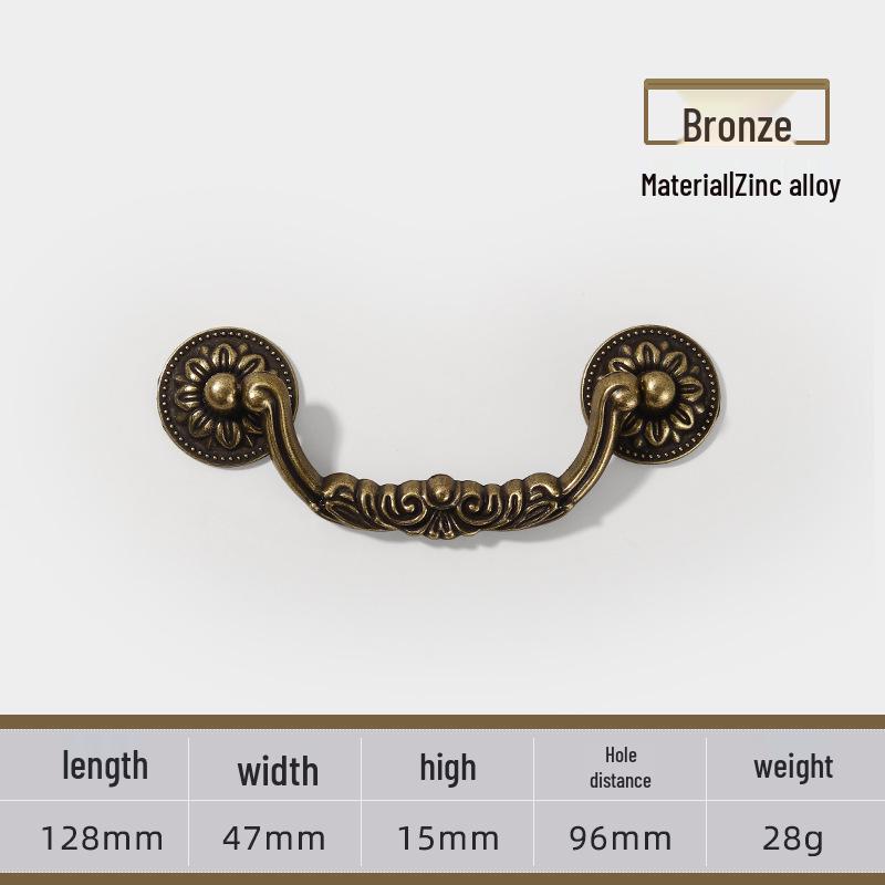 Античная сине-красная бронзовая европейская классическая кухонная мебельная ручка-кольцо